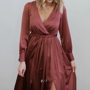 Baltic born Jenna Maxi Dress dark mauve size small